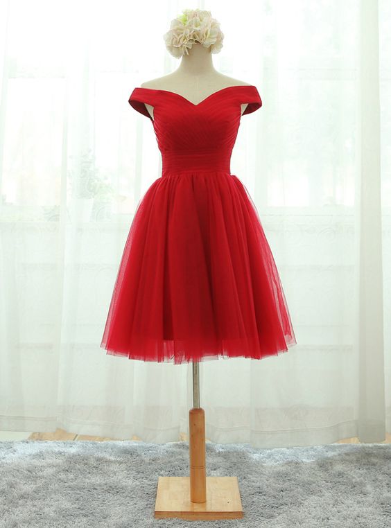 Lace-up Homecoming Dresses Red Party Dresses Short c2718