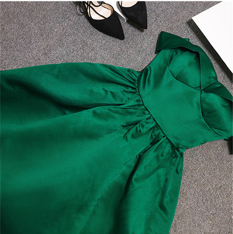 Off Shoulder Hunter Green Short Party Dresses Semi Formal Occasion Evening Gowns Homecoming Dress c2641