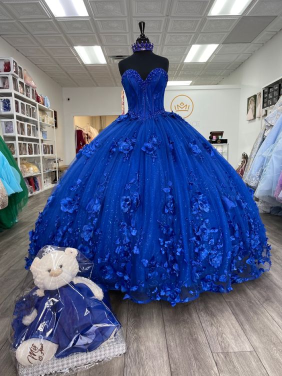 Royal Blue Quinceanera Dress Ball Gown With Appliques Sweet 16 Dress c2561