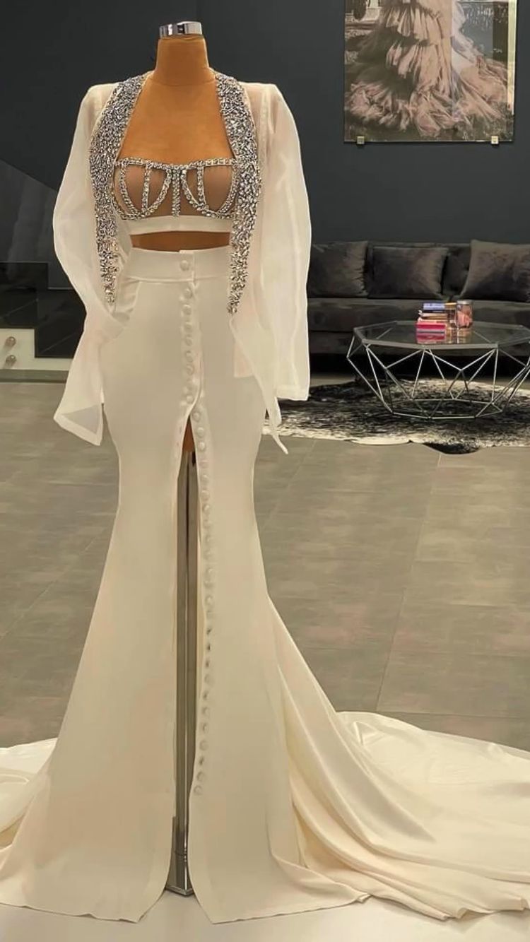 Charming Mermaid Long Prom Dress Handmade Evening Dress C2371