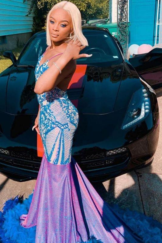 Stunning Satin Sequins Mermaid Prom Dresses C559