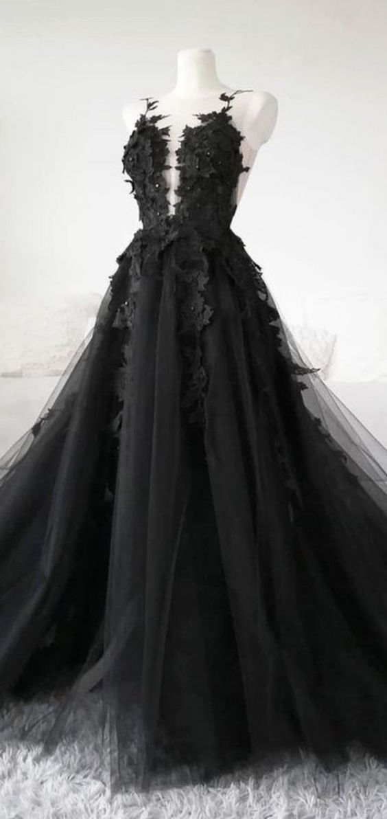 Spaghetti Straps Lace Prom Dresses, A-line Elegant Newest Long Prom Dresses C160