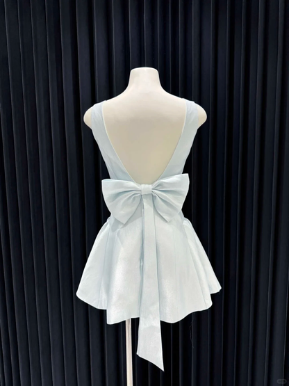 Simple White Square Neck Short A Line Homecoming Dress Birthday Outfits cc3366