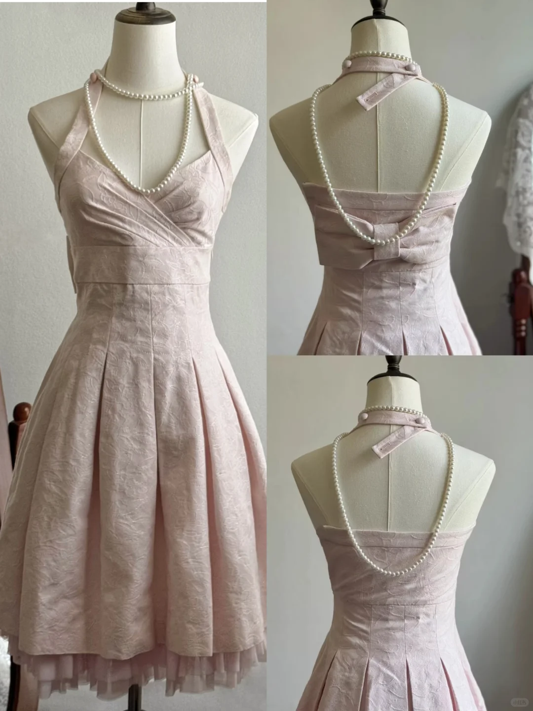 Pretty Pink Halter V Neck Satin Birthday Outfits Short Homecoming Dress cc3326