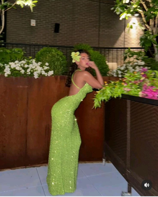 Sparkly Backless Sequins Evening Dress Long Sheath Prom Party Gown cc2174