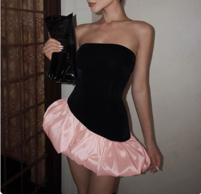 Fashion Strapless Satin Short Birthday Outfits 6th Grade Homecoming Dress cc3467