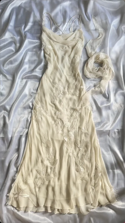 Beautiful Chiffon Appliques Long Prom Dress Elegant Evening Dress cc1383