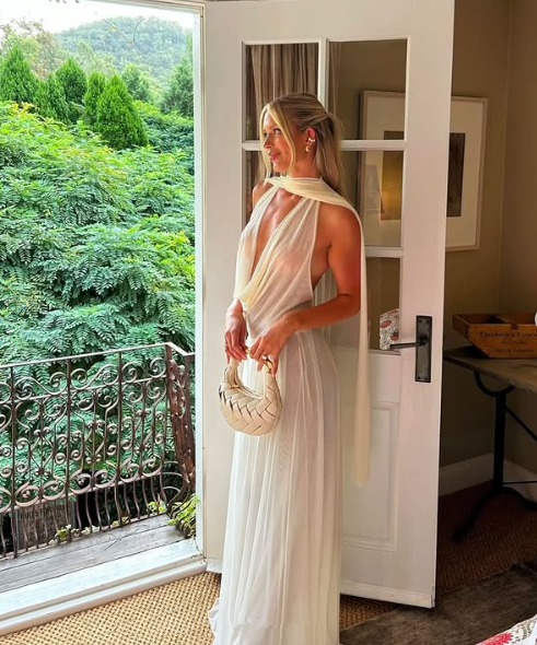 Sexy V Neck White Backless Party Dress,Long Tulle Prom Evening Dress cc2709