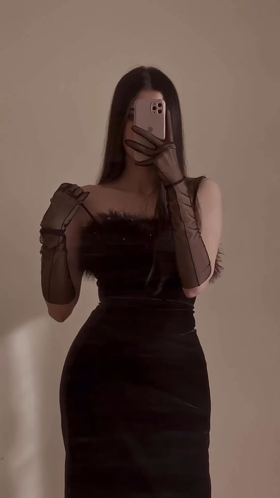 Fashion Velvet Strapless Feathers Black Evening Dress Slit Party Dress With Gloves cc1666