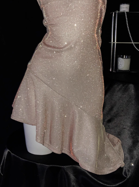 Simple Pink Spaghetti Straps Ruffles Short Homecoming Dress Cocktail Dress cc3280