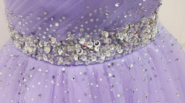 Lovely Light Purple Beaded Short Party Dress, Off Shoulder Homecoming Dress  c2919