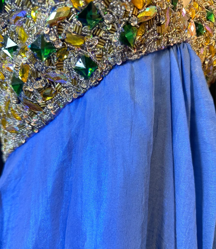 Gorgeous Halter Blue Chiffon Beaded Cocktail Dress Formal Homecoming Dress  cc3118