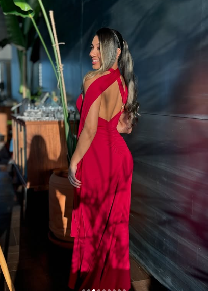 Burgundy One Shoulder Satin Long Party Evening Dress cc2673