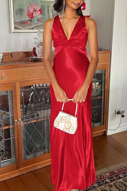 Vintage Olive Green V Neck Satin Long Prom Dress Evening Dress cc2718