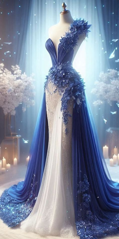 Gorgeous Blue One Shoulder Satin Lace Appliques Evening Dress,Mermaid Long Prom Dress Party Gown cc2800