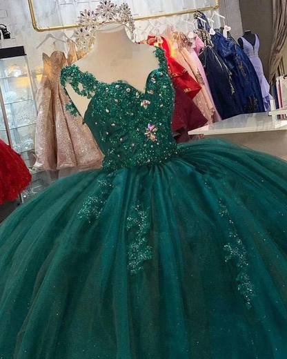 Emerald Green Quinceanera Dresses Sweet 16 Dress Charming Birthday Dress  cc221