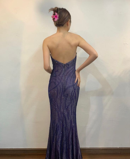 Charming Strapless Mermaid Party Dress Long Prom Evening Gown cc2002