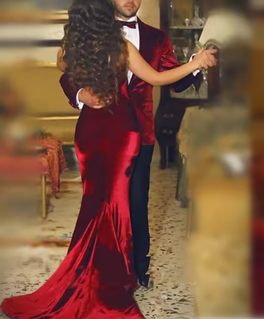 Velvet prom dresses,mermaid evening dresses,long formal dress,burgundy evening gowns,sweetheart prom dresses C1353