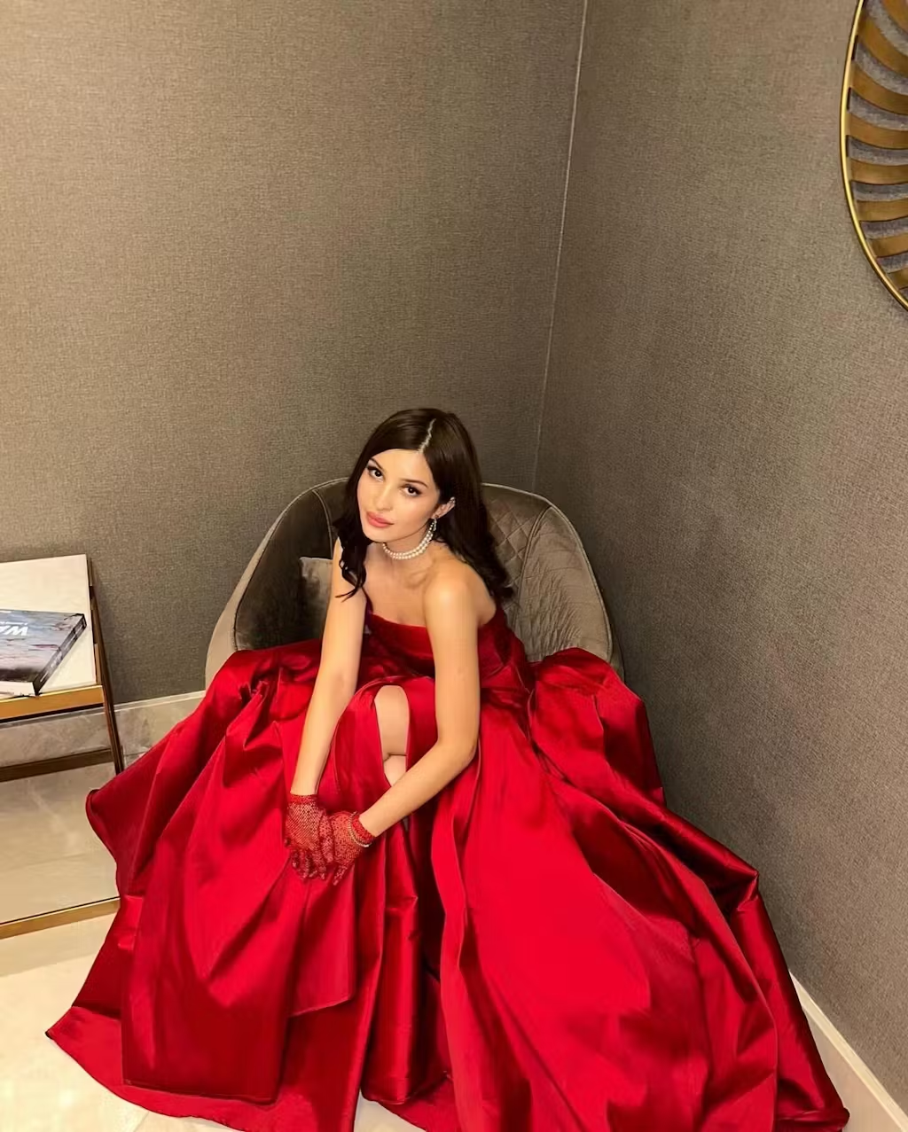 Charming Princess A Line Strapless Red Long Party Evening Dress cc2591