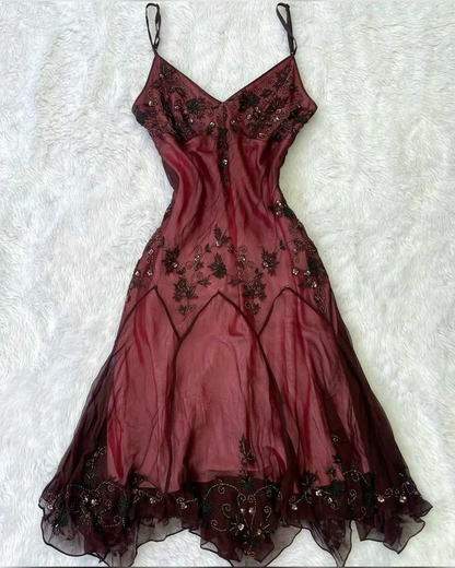 Vintage Straps Beaded A Line Prom Dress Birthday Evening Dress cc2047