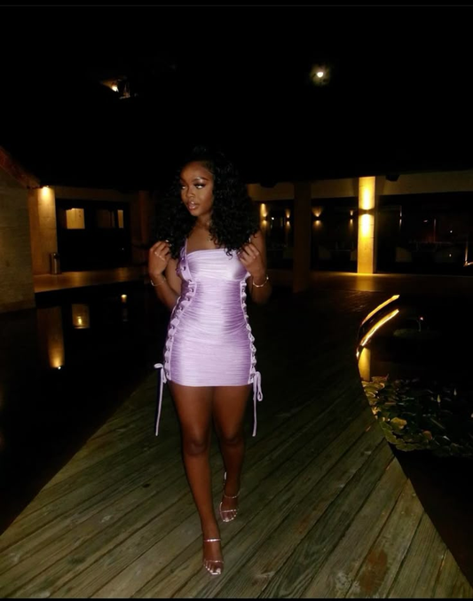Chic Straps Lilac Sheath Short Birthday Party Dress Formal Homecoming Dress cc3323