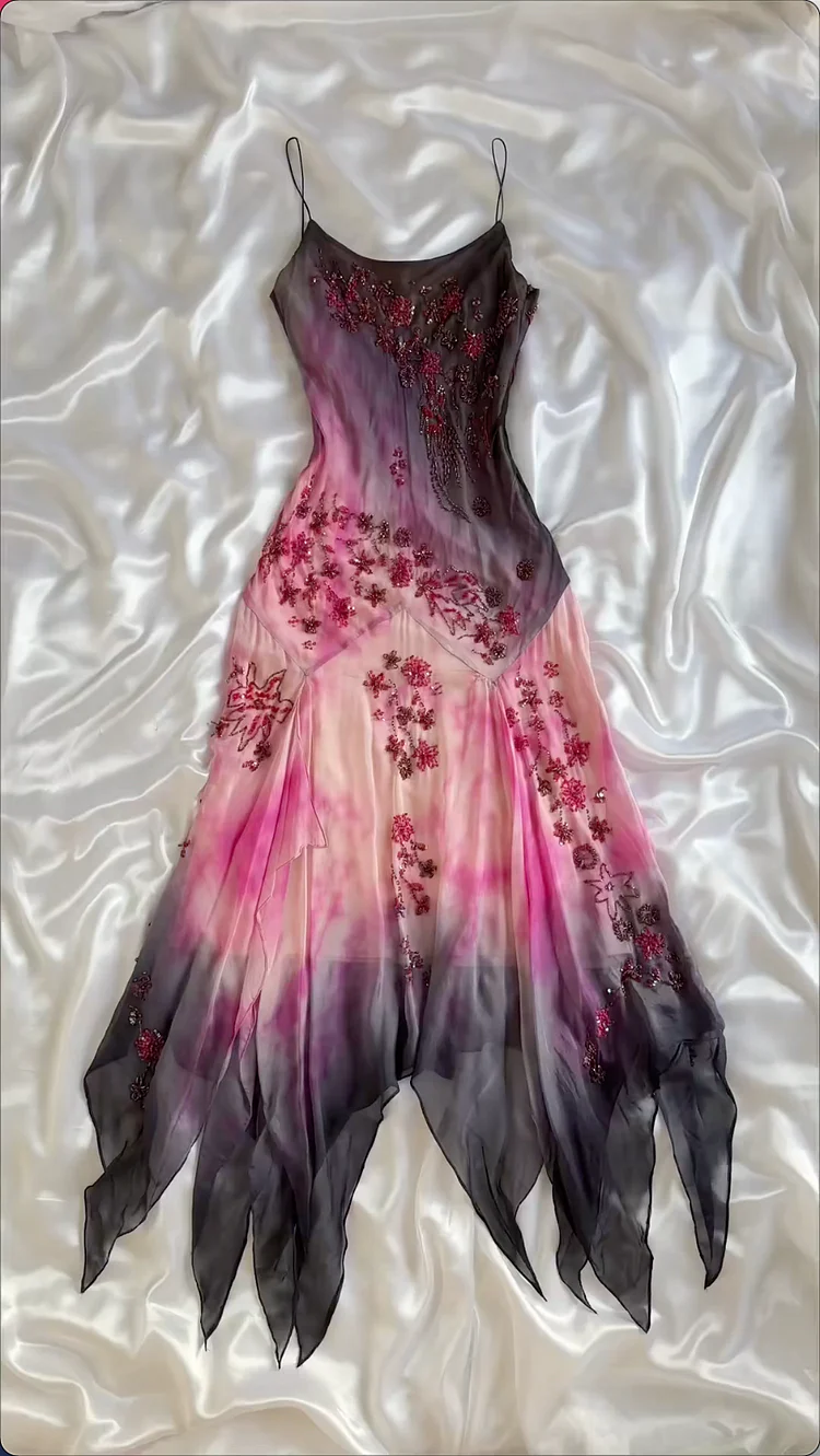 Luxury Chiffon Beaded Mermaid Evening Dress,Spaghetti Straps Party Prom Dress cc2692