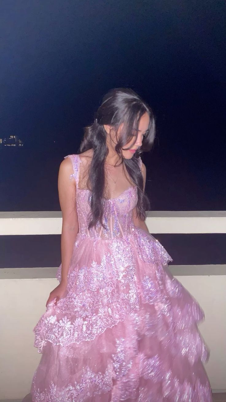 Charming Tulle Lace Appliques Evening Dress,Multi-Layered Prom Dress cc2491