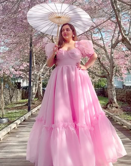 Vintage Pink A-line Prom Dress,Pink Birthday Party Dress  cc1339
