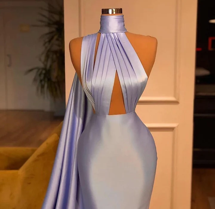 Chic Lilac One-shoulder Mermaid Long Prom Dresses c2677