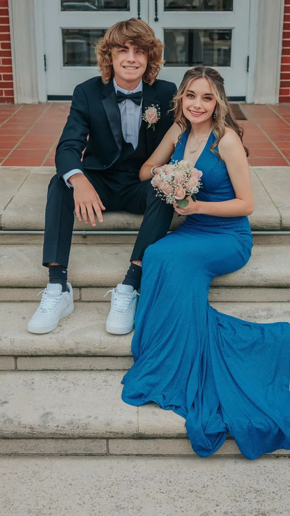Elegant Deep V Neck Prom Dress For Senior  cc780