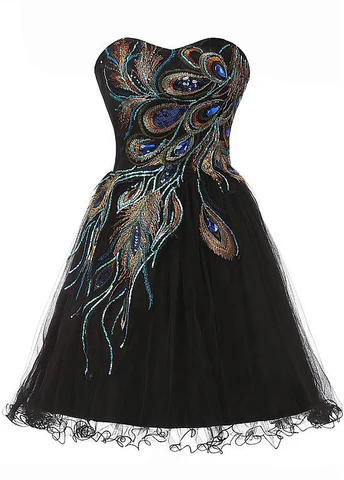Vintage Black Tulle Satin Beaded Short Party Dress A Line Homecoming Dress cc2925