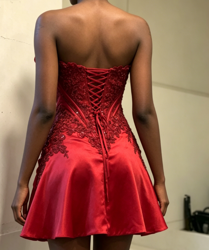 New Arrival Homecoming Dress Sweetheart Satin Pleated Birthday Party Dress Cocktail Dress cc5694