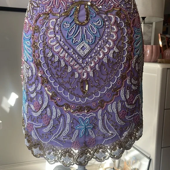 Gorgeous Spaghetti Straps Beaded Lilac Cocktail Dress Formal 8th Grade Homecoming Dress cc3471