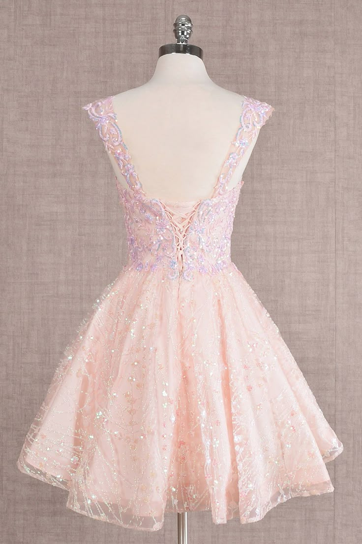 Pretty Pink Tulle Lace Butterfly Applique A Line Short Birthday Outfits Formal Homecoming Dress cc3461