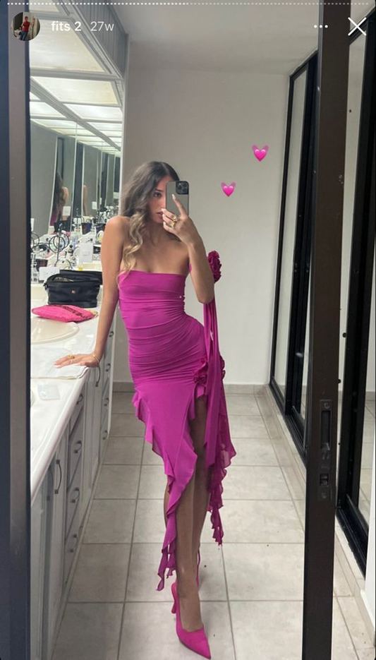 Sexy chiffon Strapless High Low Birthday Dress Prom Party Dress cc1790