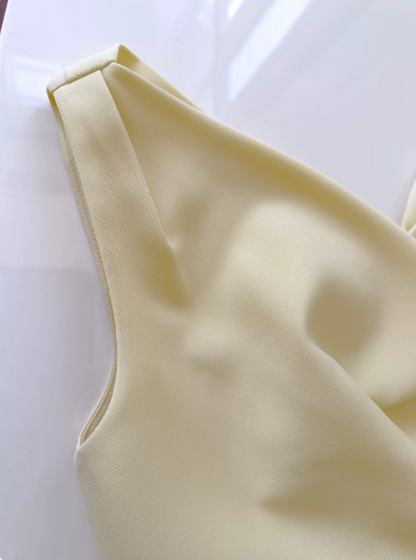 Beauty A Line Homecoming Dress Cowl Neck Light Yellow Birthday Party Dress Cocktail Dress cc5658