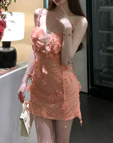 Pretty Homecoming Dress Spaghetti Straps Sheath Floral Birthday Party Dress Cocktail Dress cc5659