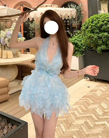 Charming Homecoming Dress Baby Blue V-neck Birthday Party Dress Cocktail Dress cc5662