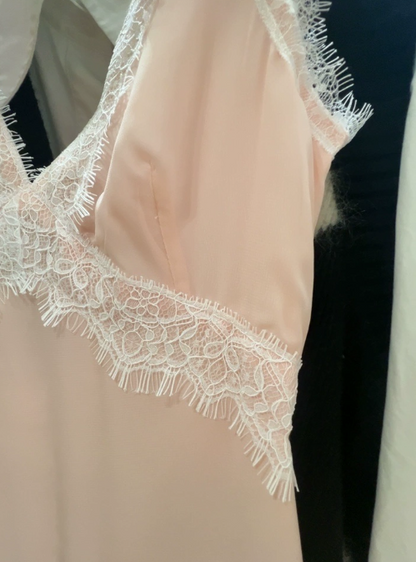 Elegant Prom Dress Light Pink V-neck Lace Gala Dress Evening Dress cc5665