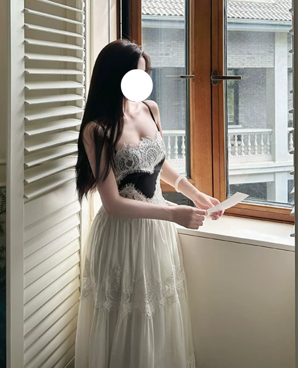 Pretty Prom Dress Spaghetti Straps Lace Pleated Gala Dress Evening Dress cc5666