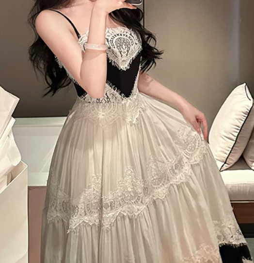 Pretty Prom Dress Spaghetti Straps Lace Pleated Gala Dress Evening Dress cc5666