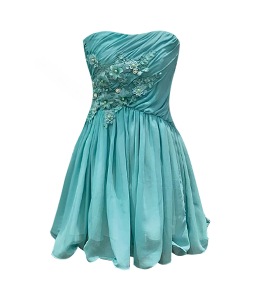 Stunning Homecoming Dress A Line Strapless Pleated Floral Birthday Party Dress Cocktail Dress cc5671