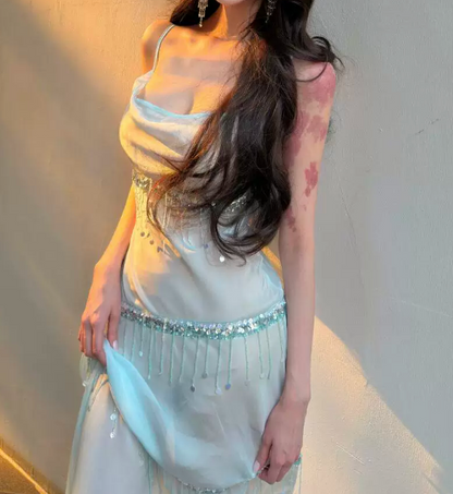 Elegant Prom Dress Spaghetti Straps Beading Gala Dress Evening Dress cc5675