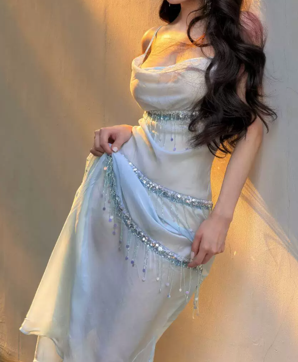 Elegant Prom Dress Spaghetti Straps Beading Gala Dress Evening Dress cc5675