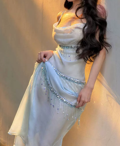 Elegant Prom Dress Spaghetti Straps Beading Gala Dress Evening Dress cc5675
