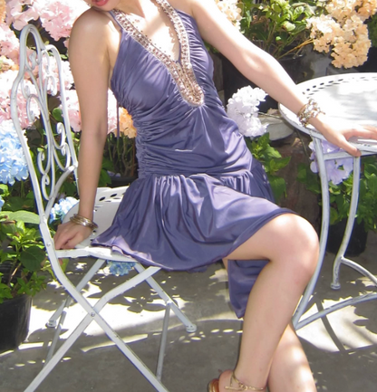 Stunning Homecoming Dress Halter Purple Pleated Birthday Party Dress Cocktail Dress cc5676