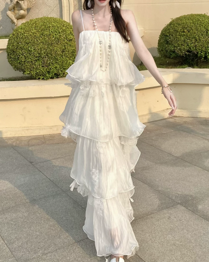 Pretty Prom Dress Spagehtti Straps Tiered Gala Dress Evening Dress cc5678