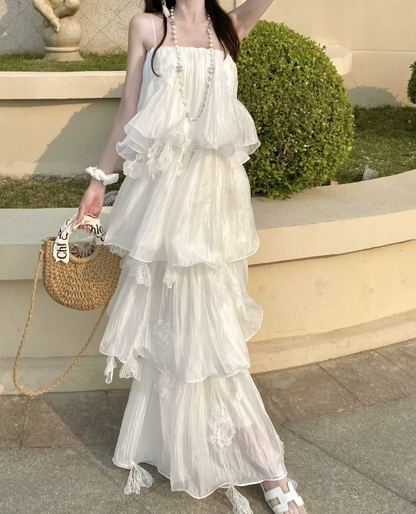 Pretty Prom Dress Spagehtti Straps Tiered Gala Dress Evening Dress cc5678