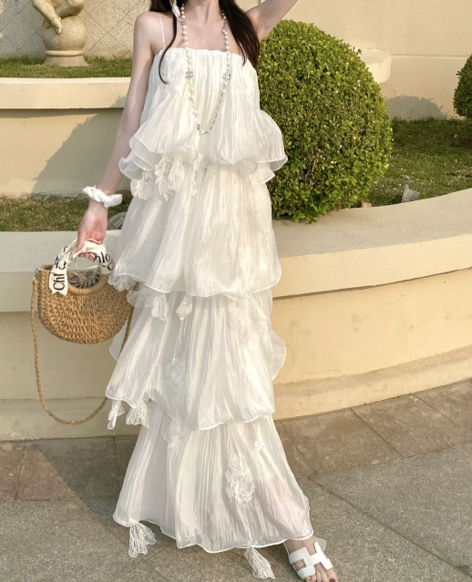 Pretty Prom Dress Spagehtti Straps Tiered Gala Dress Evening Dress cc5678