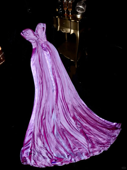 Charming Prom Dress Satin Sweetheart Pleated Evening Dress Gala Dress  cc5683